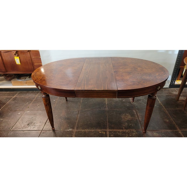 Wood Antique 1850s French Burlwood Elm Dining Table Napoleonic French Empire For Sale - Image 7 of 10