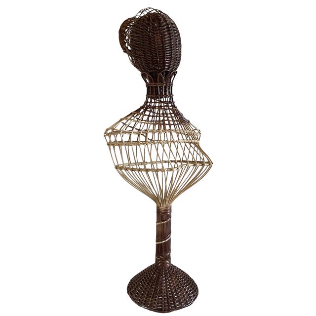 Mid-Century Wicker Mannequin, 1950s For Sale