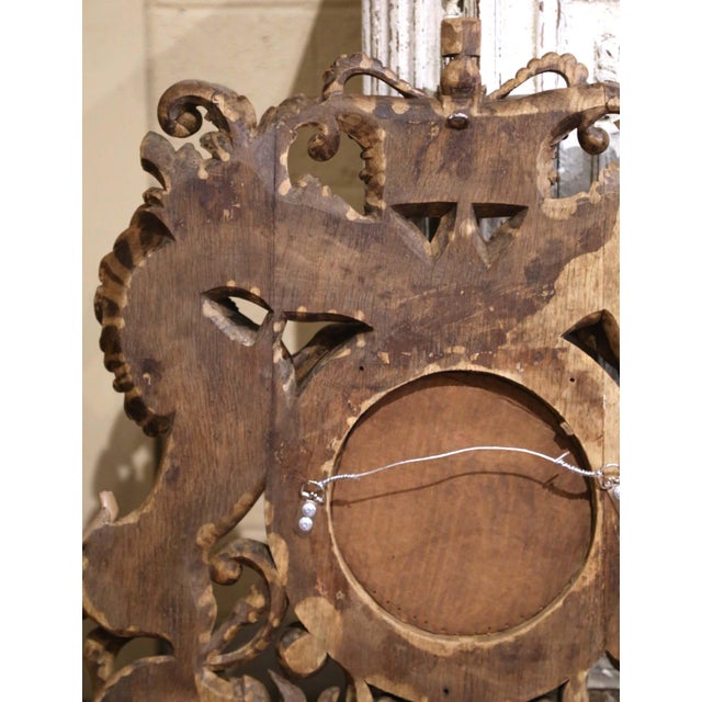 Mid-19th Century French Black Forest Bleached Oak Royal Coat of Arms Mirror For Sale - Image 11 of 11