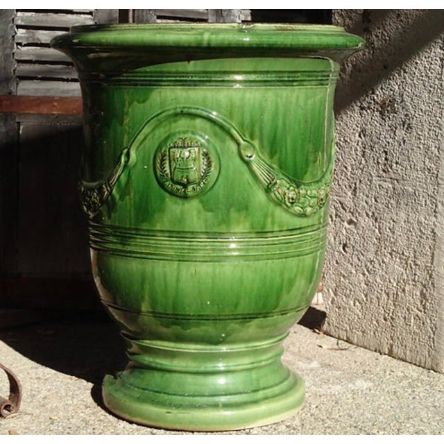French French Anduze Planter Green 15” X 17” by La Madeleine For Sale - Image 3 of 4