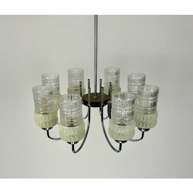 Mid-Century 8-Arm Chandelier, Former Yugoslavia, 1960s For Sale - Image 4 of 6