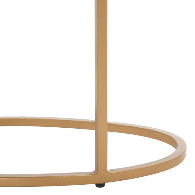 Early 21st Century Tage Marble Side Table in White Marble / Gold For Sale - Image 5 of 8