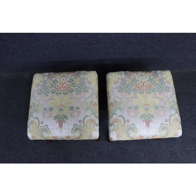Wood Pair of Henredon French Style Cherry Footstools For Sale - Image 7 of 13
