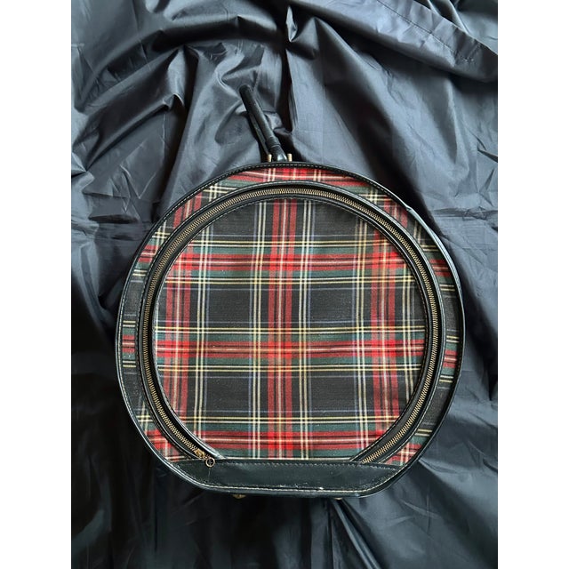 Vintage Tartan Plaid Hat Box Case For Sale - Image 10 of 15