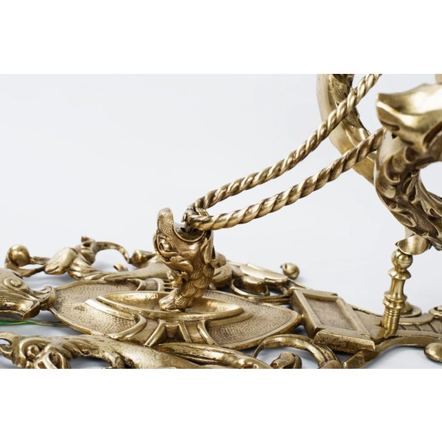 Brass 1950s Brass Dragon 2-Light Wall Sconce For Sale - Image 8 of 12