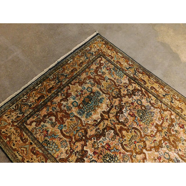 Origin: Persian Weaving technique: Authentic hand knotted Material: silk pile Style: French Design: floral