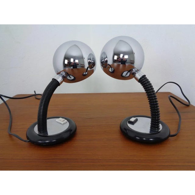 Adjustable Chrome Plated Space Age Table Lamps, 1960s, Set of 2 For Sale - Image 13 of 13
