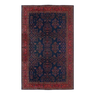 1960s Navy Blue Antique Turkish Tabriz Rug For Sale