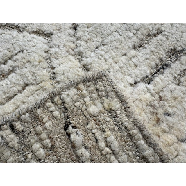 Rh Halima Hand-Knotted Wool Rug — 12' × 15' Marled Ivory / Latte | Undyed Wool | High-Low Texture For Sale - Image 12 of 18