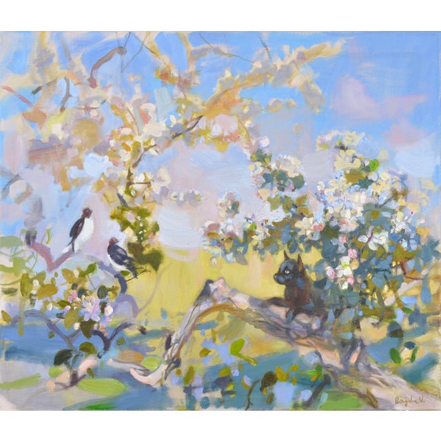 Early 21st Century Valery Bayda, In Apple Tree, 2025, Oil Painting on Canvas For Sale - Image 5 of 5