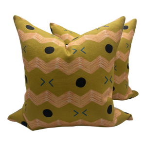 James Malone Zig Zag Pillows- A Pair
