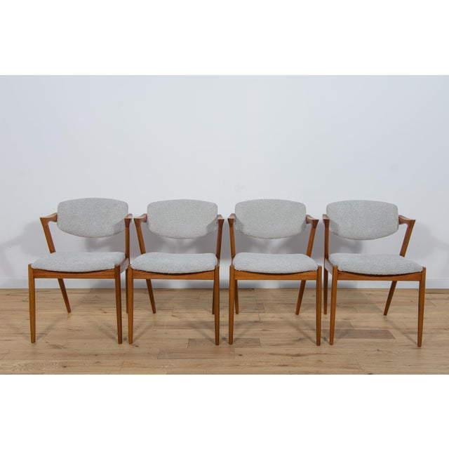 1960s Mid-Century Teak Model 42 Dining Chairs by Kai Kristiansen for Schou Andersen, 1960s, Set of 4 For Sale - Image 5 of 18