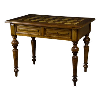 Geometric Parquetry Console or Writing Table in Ash and Oak, 1850-1870 For Sale