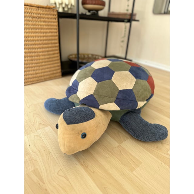 Large Leather Pouf in the Shape of a Turtle, 1975 For Sale - Image 16 of 18