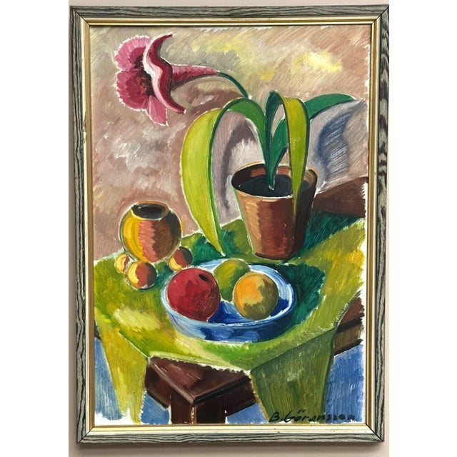 Bror Göransson, Flowers and Fruit, 1960s, Oil on Canvas, Framed For Sale - Image 14 of 14