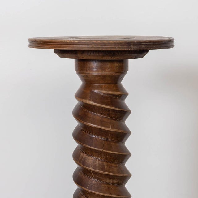 1940s 1940s French Carved Wood Pedestal Table For Sale - Image 5 of 11