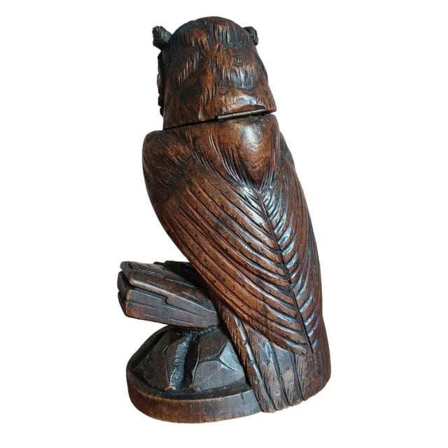 Wood Black Forest Owl Jewelery Box, 1920s For Sale - Image 7 of 8