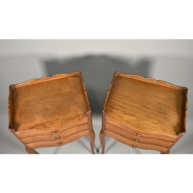 Vintage French Oak Bedside Tables, 1950s, Set of 2 For Sale - Image 6 of 16