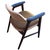 Mid-Century Dark Oak Accent Armchairs W/ Beige Seat by Paoli Furniture, Set of 3 For Sale In Los Angeles - Image 6 of 8