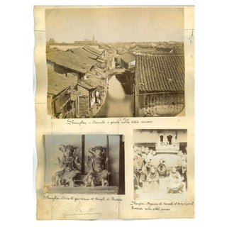 Unknown, Ancient Views of Shanghai Buddhist Temple, Original Albumen Print, 1890s For Sale