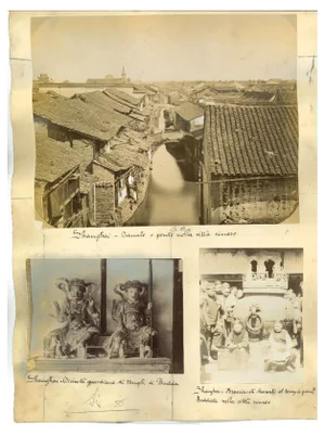 Unknown, Ancient Views of Shanghai Buddhist Temple, Original Albumen Print, 1890s