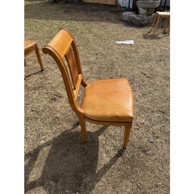 Fine 19th Century Neoclassical Style Leather Dining Chairs - Set of 6 For Sale - Image 10 of 16