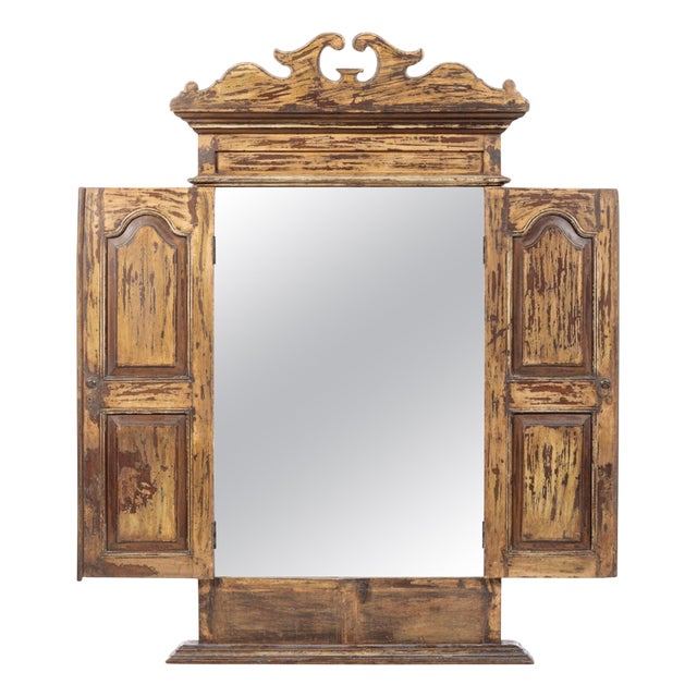 French Painted Wood Window, 19th Century For Sale