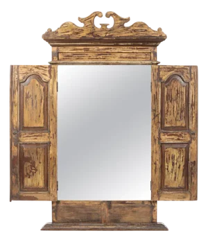 French Painted Wood Window, 19th Century