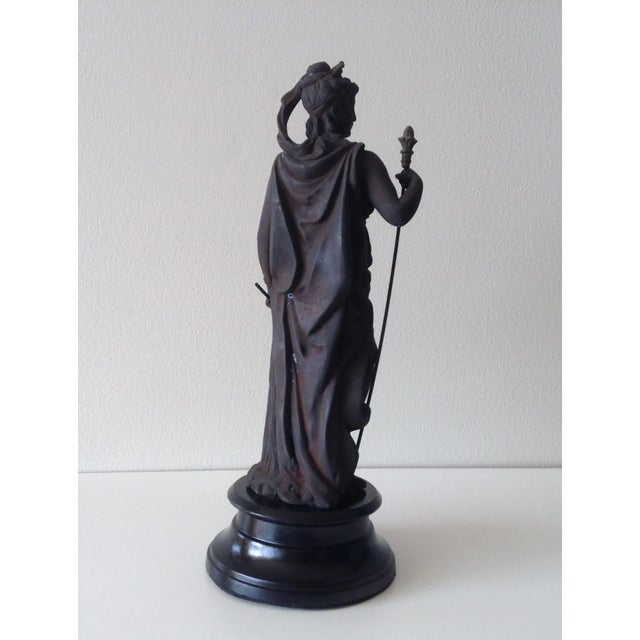 Vintage C.1875-C.1910's Cast Patented Metal Statue of "Athena"- With Removable Staff For Sale - Image 10 of 10