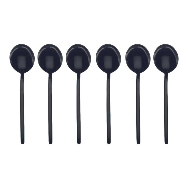 Mepra Due 6-Piece Coffee Spoon Set, Oro Black For Sale