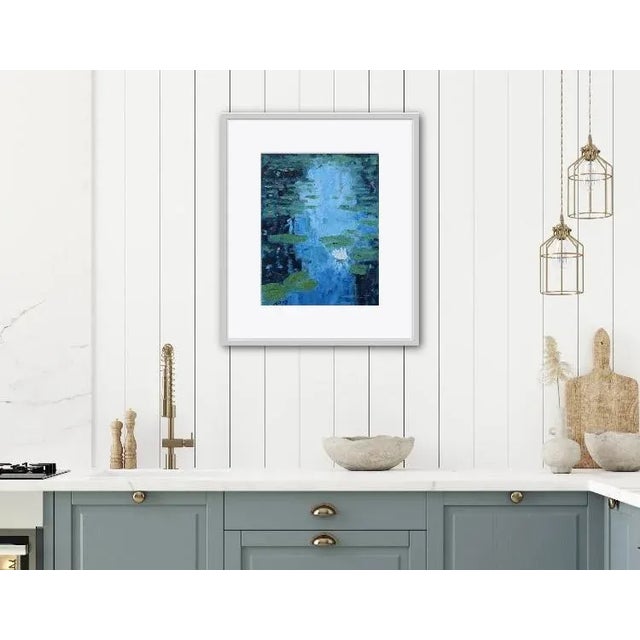 "Water Lily Flower" Contemporary Impressionist Style Oil Painting For Sale - Image 4 of 12