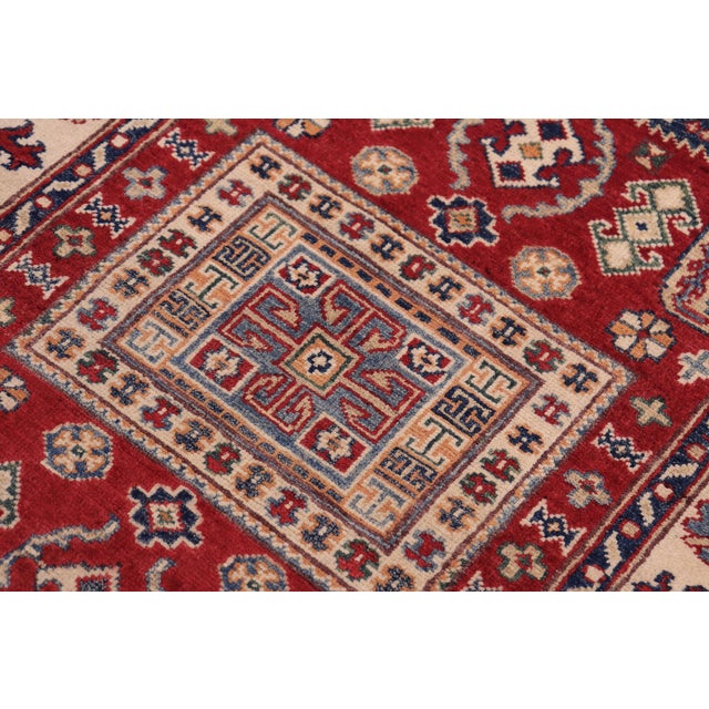 2020s Southwestern Kazak Red/Beige Wool Rug - 3'1''x5'0'' For Sale - Image 5 of 10