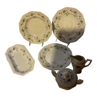 1970s Rosenthal Porcelain With Grey Bouque - 73 Pieces Set For Sale