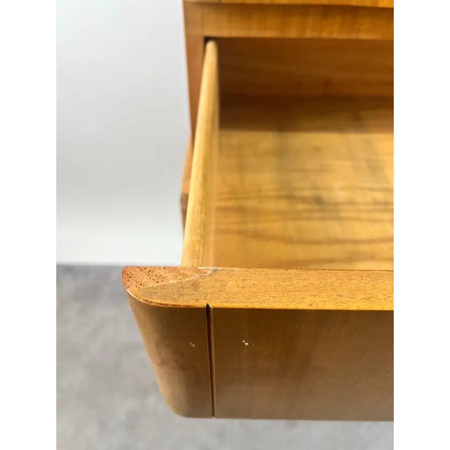 Mid-Century Modern R-Way Birdseye Maple Highboy Chest of 5 Drawers For Sale - Image 10 of 18