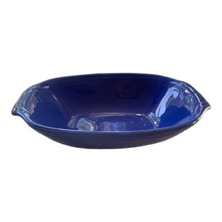 1930s Vintage Deco Blue Bauer Pottery Monterey Bowl For Sale