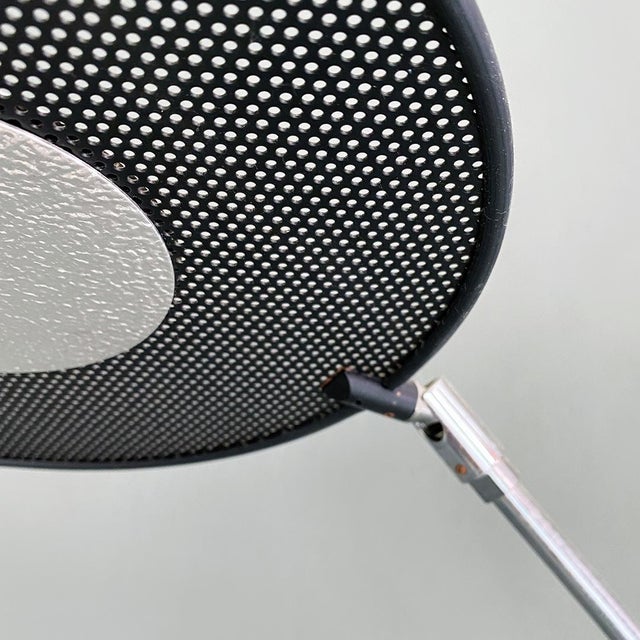 Metal Italian Post Modern Black Metal and Steel Floor Halogen Floor Lamp, 1980s For Sale - Image 7 of 14