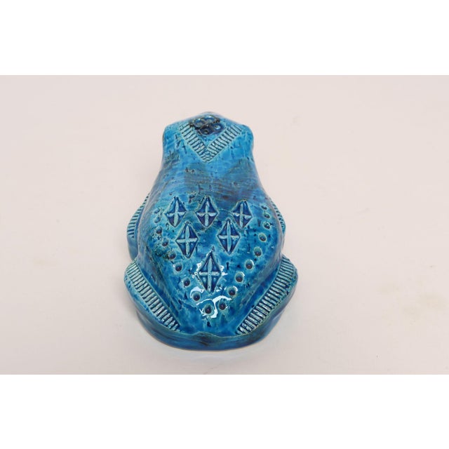 Turquoise Vintage Italian Rimini Blu Ceramic Frog by Aldo Londi for Bitossi For Sale - Image 8 of 16