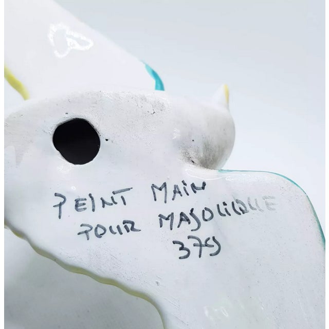 Large Ceramic Majolica Wall Bird For Sale - Image 5 of 14