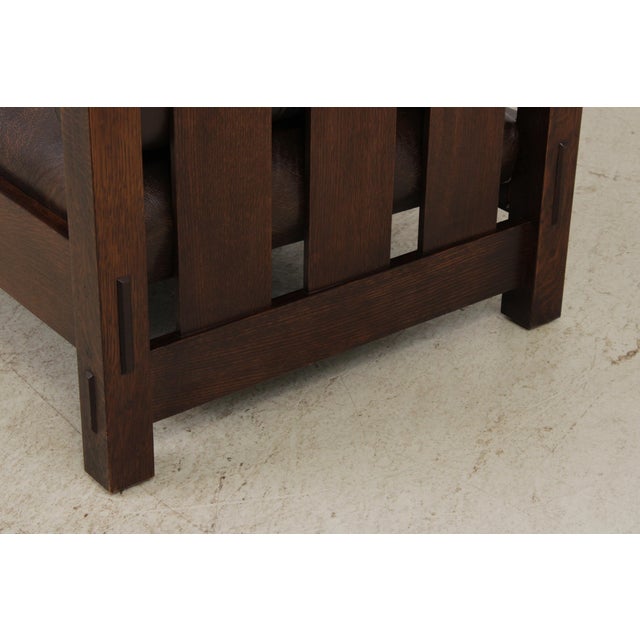 Stickley Mission Oak Settee Sofa For Sale - Image 11 of 18