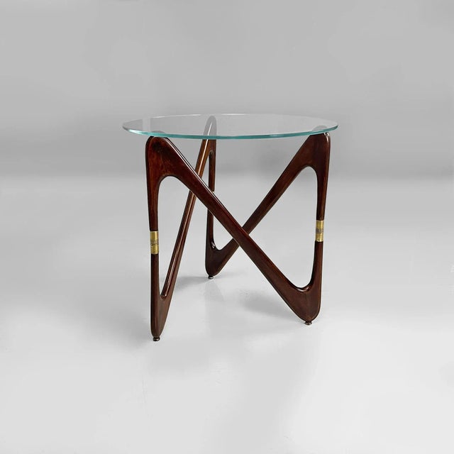 Mid-Century Modern Mid-Century Modern Coffee Table in Glass and Wood, Italy, 1950s For Sale - Image 3 of 15