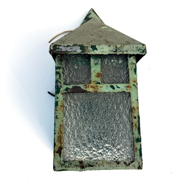 Arts & Crafts Antique Craftsman Outdoor Light/Lantern For Sale - Image 3 of 9