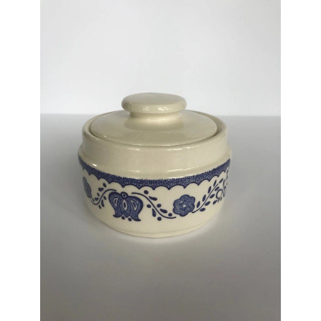 Ceramic Mid 20th Century Vintage Blue and White Ceramic Lidded Dish For Sale - Image 7 of 7