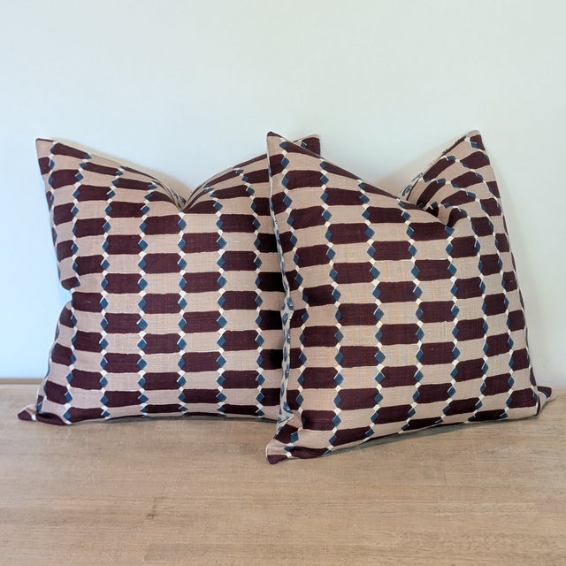 2020s McLaurin & Piercy Blush Oxford Pillows - Set of 2 For Sale - Image 5 of 7