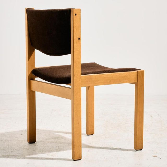 Vintage Angular Chair in Oak, 1970s For Sale - Image 3 of 12