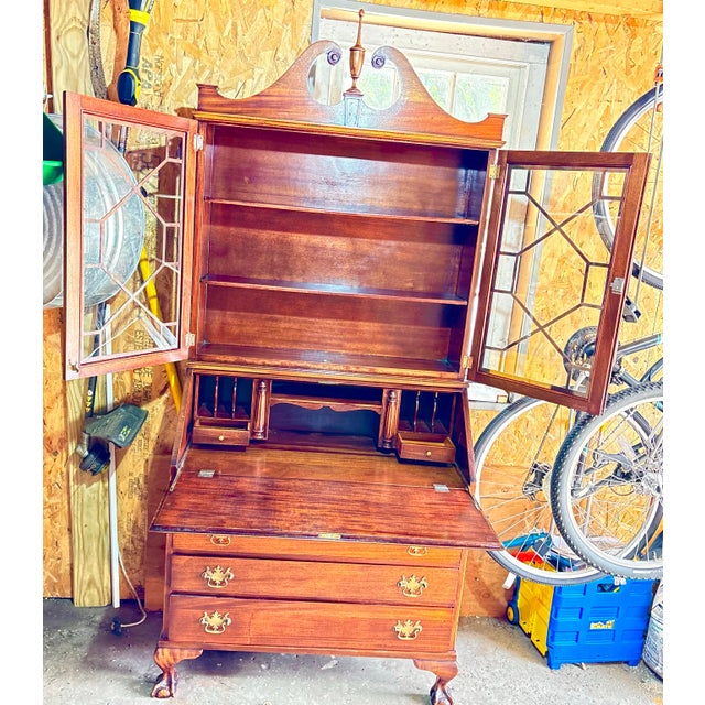 Truly an extraordinary and exquisite piece! Classic antique secretary, over 110 years old. 3 adjustable shelves in the...