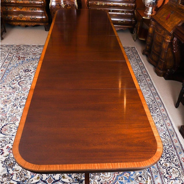 Vintage Mahogany 3-Pillar Dining Table and Chairs, 20th Century, Set of 15 For Sale - Image 10 of 18