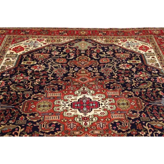 Red Middle Eastern Hand-Knotted Tabriz Rug For Sale - Image 8 of 11
