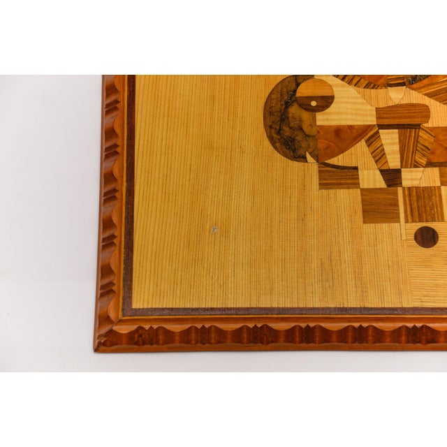 Rene Berg, Wooden Inlays Art, 1975, Beech, Teak and Wood For Sale - Image 6 of 9