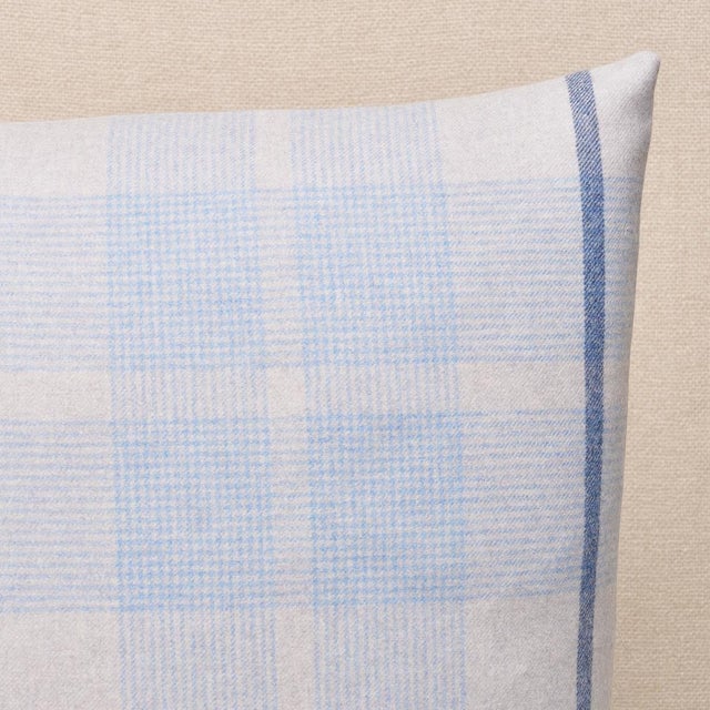 This pillow features Montana Wool Plaid with a knife edge finish. Montana Wool Plaid in arctic is a fine, tightly woven...