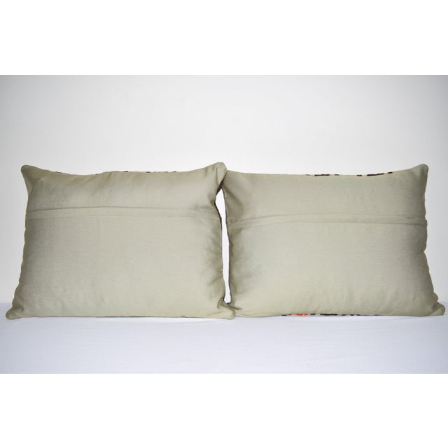 Turkish Hemp Kilim Pillow Cover - a Pair For Sale - Image 4 of 4